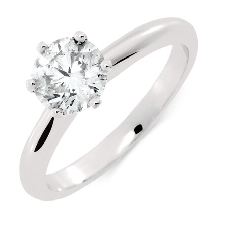 Solitaire Engagement Ring with a 1 Carat TW Certified Diamond in 18ct White Gold Solitaire Engagement Ring with a 1 Carat TW Certified Diamond in 18ct White Gold