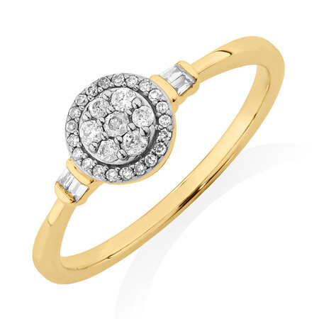 Evermore Promise Ring with 0.15 Carat TW of Diamonds in 10ct Yellow Gold Evermore Promise Ring with 0.15 Carat TW of Diamonds in 10ct Yellow Gold