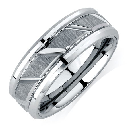 Men's Ring in Grey Sapphire Tungsten Men's Ring in Grey Sapphire Tungsten