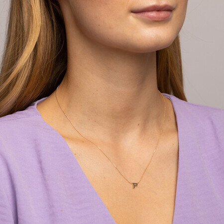 "P" Initial Necklace in 10ct Yellow Gold "P" Initial Necklace in 10ct Yellow Gold