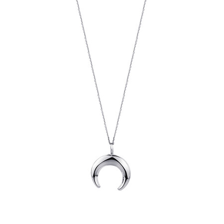 Crescent Pendant In 10ct White Gold Crescent Pendant In 10ct White Gold