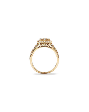 Round Halo Ring with 1.0 Carat TW of Diamonds in 10kt Yellow Gold Round Halo Ring with 1.0 Carat TW of Diamonds in 10kt Yellow Gold