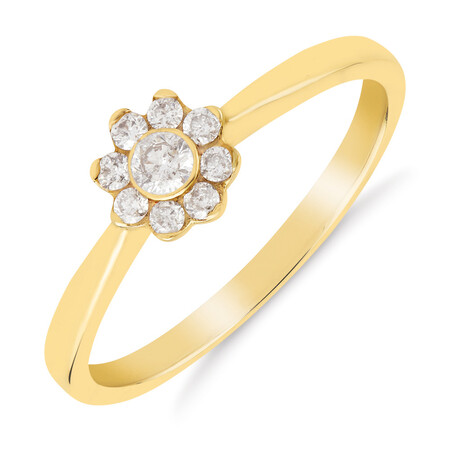 Promise Ring with 0.20 Carat TW of Diamonds in 10ct Yellow Gold Promise Ring with 0.20 Carat TW of Diamonds in 10ct Yellow Gold