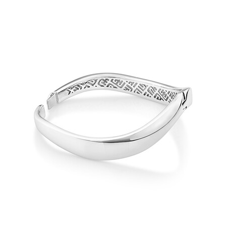 Sculpture Diamond Set Hinge Bangle in Sterling Silver Sculpture Diamond Set Hinge Bangle in Sterling Silver