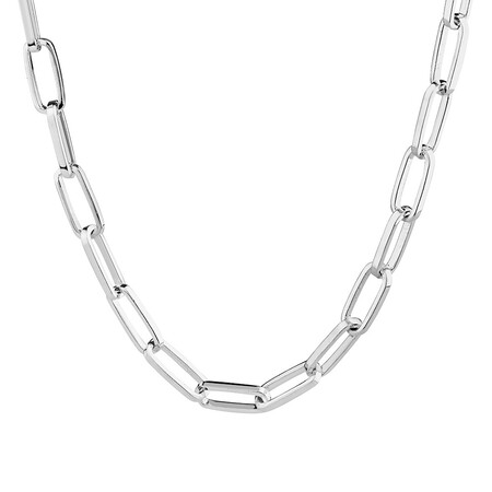 46cm (18.1”) 5.5mm-6mm Width Paperclip Chain in Sterling Silver 46cm (18.1”) 5.5mm-6mm Width Paperclip Chain in Sterling Silver