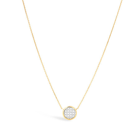 Glitter Circle Necklace in 10ct Yellow Gold Glitter Circle Necklace in 10ct Yellow Gold