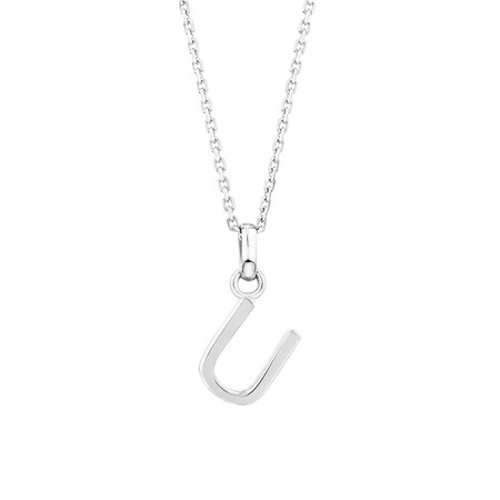 "U" Initial Pendant in Sterling Silver "U" Initial Pendant in Sterling Silver