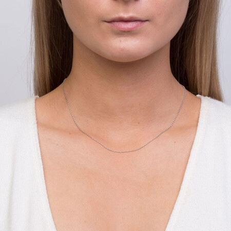 40cm (16") Hollow Belcher Chain in 10kt White Gold 40cm (16") Hollow Belcher Chain in 10kt White Gold