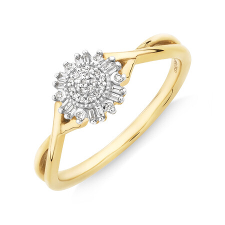 Evermore Promise Ring with 0.10 Carat TW of Diamonds in 10ct Yellow Gold Evermore Promise Ring with 0.10 Carat TW of Diamonds in 10ct Yellow Gold