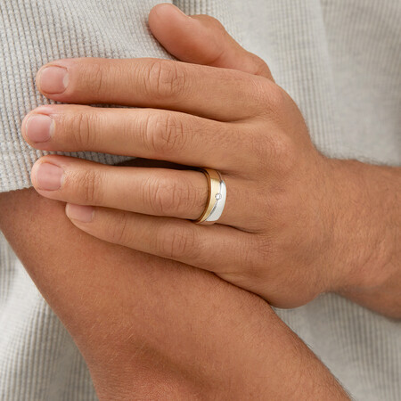 Ring with Diamond in 10kt Yellow & White Gold Ring with Diamond in 10kt Yellow & White Gold