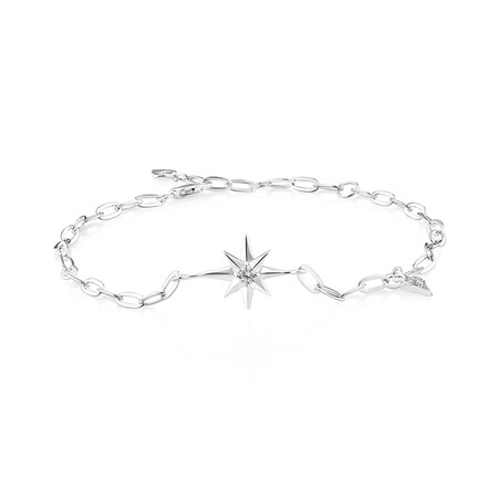 North Star Bracelet with Cubic Zirconia in Sterling Silver North Star Bracelet with Cubic Zirconia in Sterling Silver