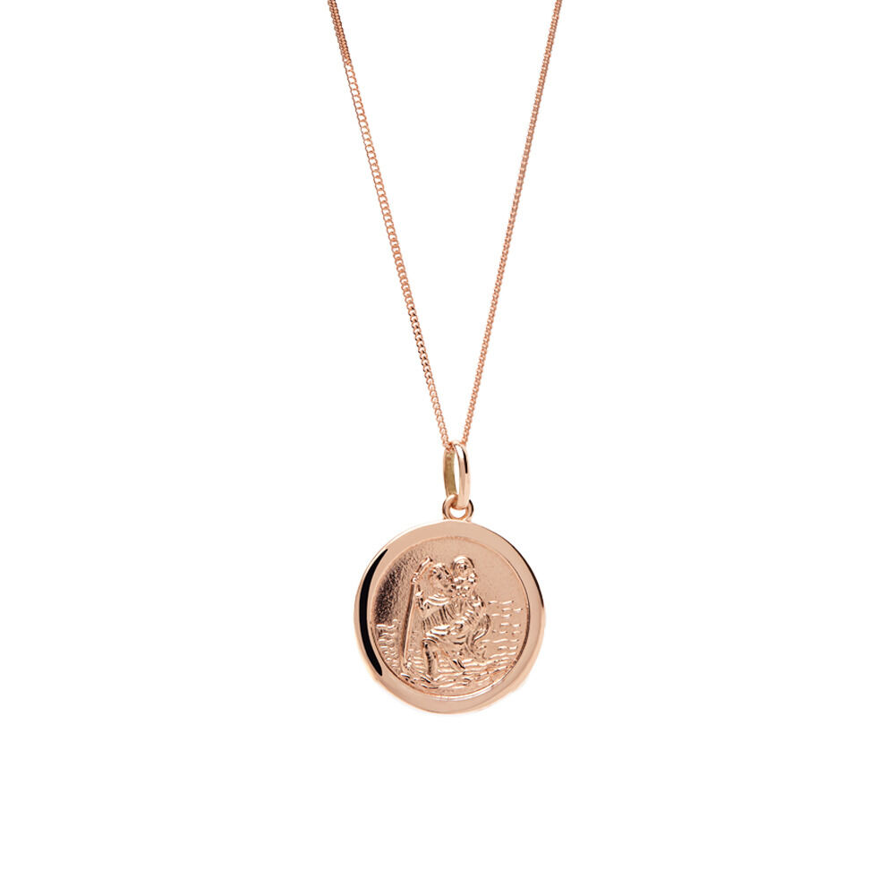 Rose gold st christopher pendant clearance