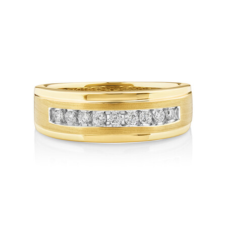 Men's Ring with 1/4 Carat TW of Diamonds in 10ct Yellow Gold Men's Ring with 1/4 Carat TW of Diamonds in 10ct Yellow Gold