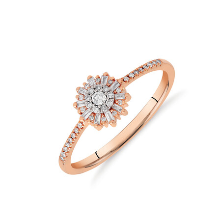 Promise Ring with 0.15 Carat TW of Diamonds in 10ct Rose Gold Promise Ring with 0.15 Carat TW of Diamonds in 10ct Rose Gold