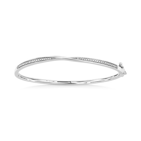 Twist Bangle with 0.20 Carat TW of Diamonds in Sterling Silver Twist Bangle with 0.20 Carat TW of Diamonds in Sterling Silver