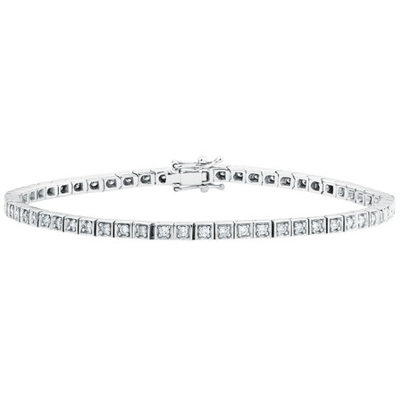Tennis Bracelet with 1 Carat TW of Diamonds in 10ct White Gold Tennis Bracelet with 1 Carat TW of Diamonds in 10ct White Gold