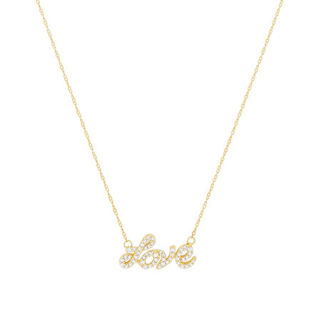Love Necklace with 0.20 Carat TW of Diamonds in 10kt Yellow Gold Love Necklace with 0.20 Carat TW of Diamonds in 10kt Yellow Gold
