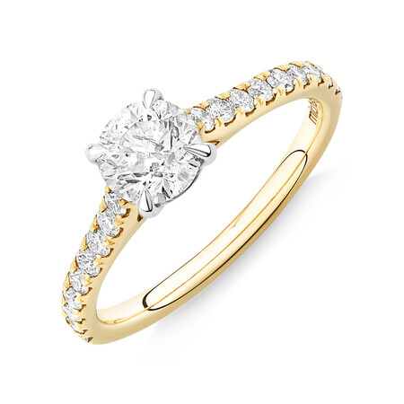 Solitaire Engagement Ring with 1.25 Carat TW of Diamonds in 14ct Yellow & White Gold Solitaire Engagement Ring with 1.25 Carat TW of Diamonds in 14ct Yellow & White Gold