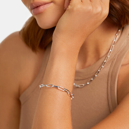 19cm (7.5") Paperclip Bracelet in Sterling Silver 19cm (7.5") Paperclip Bracelet in Sterling Silver