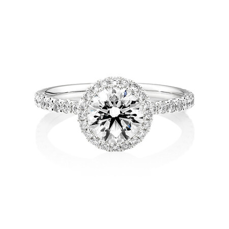 Sir Michael Hill Designer Halo Engagement Ring with 1.68 Carat TW of Diamonds in 18ct White Gold Sir Michael Hill Designer Halo Engagement Ring with 1.68 Carat TW of Diamonds in 18ct White Gold