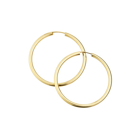 35mm Flexible Clasp Hoop Earrings in 10ct Yellow Gold 35mm Flexible Clasp Hoop Earrings in 10ct Yellow Gold