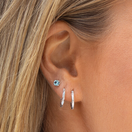Hoop Earrings in 10ct White Gold Hoop Earrings in 10ct White Gold