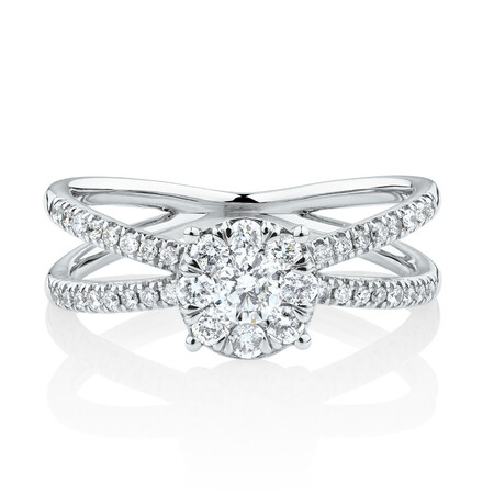 Evermore Engagement Ring with 0.58 Carat TW of Diamonds in 10ct White Gold Evermore Engagement Ring with 0.58 Carat TW of Diamonds in 10ct White Gold