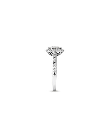 Square Cluster Halo Ring with 0.75 Carat TW of Diamonds in 10ct White Gold Square Cluster Halo Ring with 0.75 Carat TW of Diamonds in 10ct White Gold
