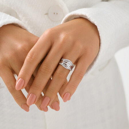 Enhancer Ring with 3/4 Carat TW of Diamonds in 14kt White Gold Enhancer Ring with 3/4 Carat TW of Diamonds in 14kt White Gold