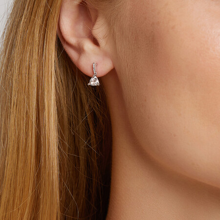 Earrings with Morganite & Diamonds in 10ct Rose Gold Earrings with Morganite & Diamonds in 10ct Rose Gold