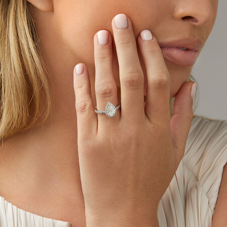 Ring with 1.38 Carat TW of Diamonds in 14kt White Gold Ring with 1.38 Carat TW of Diamonds in 14kt White Gold