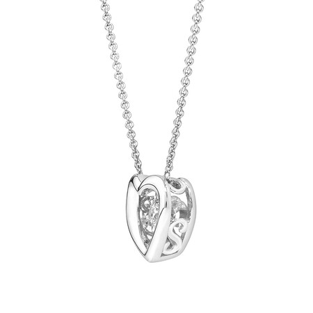 Everlight Heart Pendant with Diamonds in Sterling Silver Everlight Heart Pendant with Diamonds in Sterling Silver