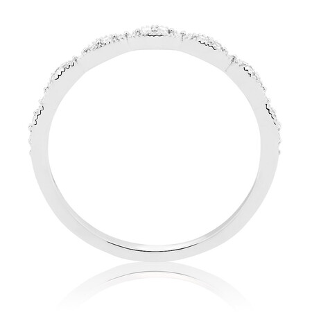 Wedding Band with Diamonds in 10kt White Gold Wedding Band with Diamonds in 10kt White Gold