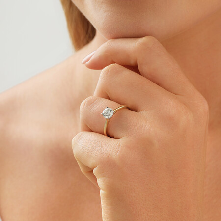 Evermore Certified Solitaire Engagement Ring with 1 Carat TW Diamond in 14ct Yellow & White Gold Evermore Certified Solitaire Engagement Ring with 1 Carat TW Diamond in 14ct Yellow & White Gold