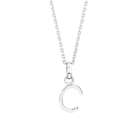 "C" Initial Pendant in Sterling Silver