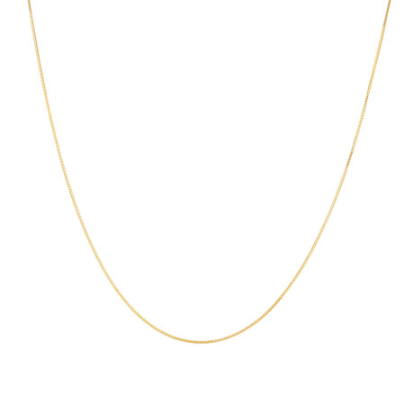 45cm (18") 1mm Width Box Chain in 18kt Yellow Gold