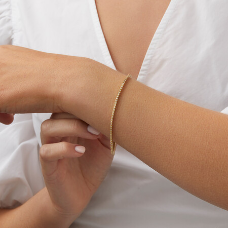 Tennis Bracelet with 1 Carat TW of Diamonds in 10kt Yellow Gold Tennis Bracelet with 1 Carat TW of Diamonds in 10kt Yellow Gold