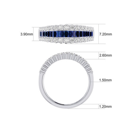 Ring with Sapphire & 0.59 Carat TW of Diamonds in 10ct White Gold Ring with Sapphire & 0.59 Carat TW of Diamonds in 10ct White Gold