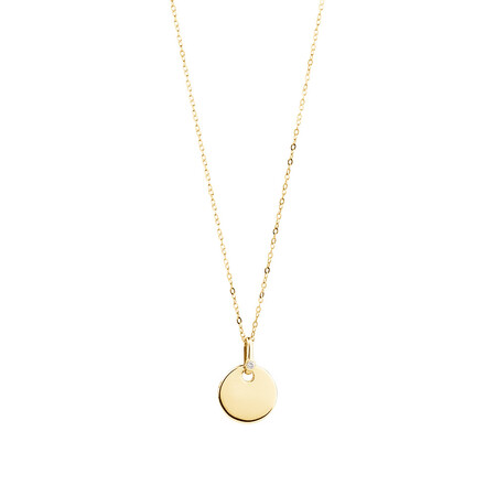 Circle Pendant with Diamonds in 10ct Yellow Gold Circle Pendant with Diamonds in 10ct Yellow Gold