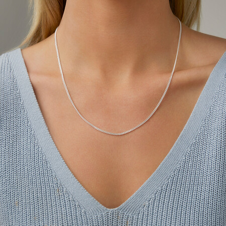 50cm (20") 1.5mm-2mm Width Curb Chain in Sterling Silver 50cm (20") 1.5mm-2mm Width Curb Chain in Sterling Silver