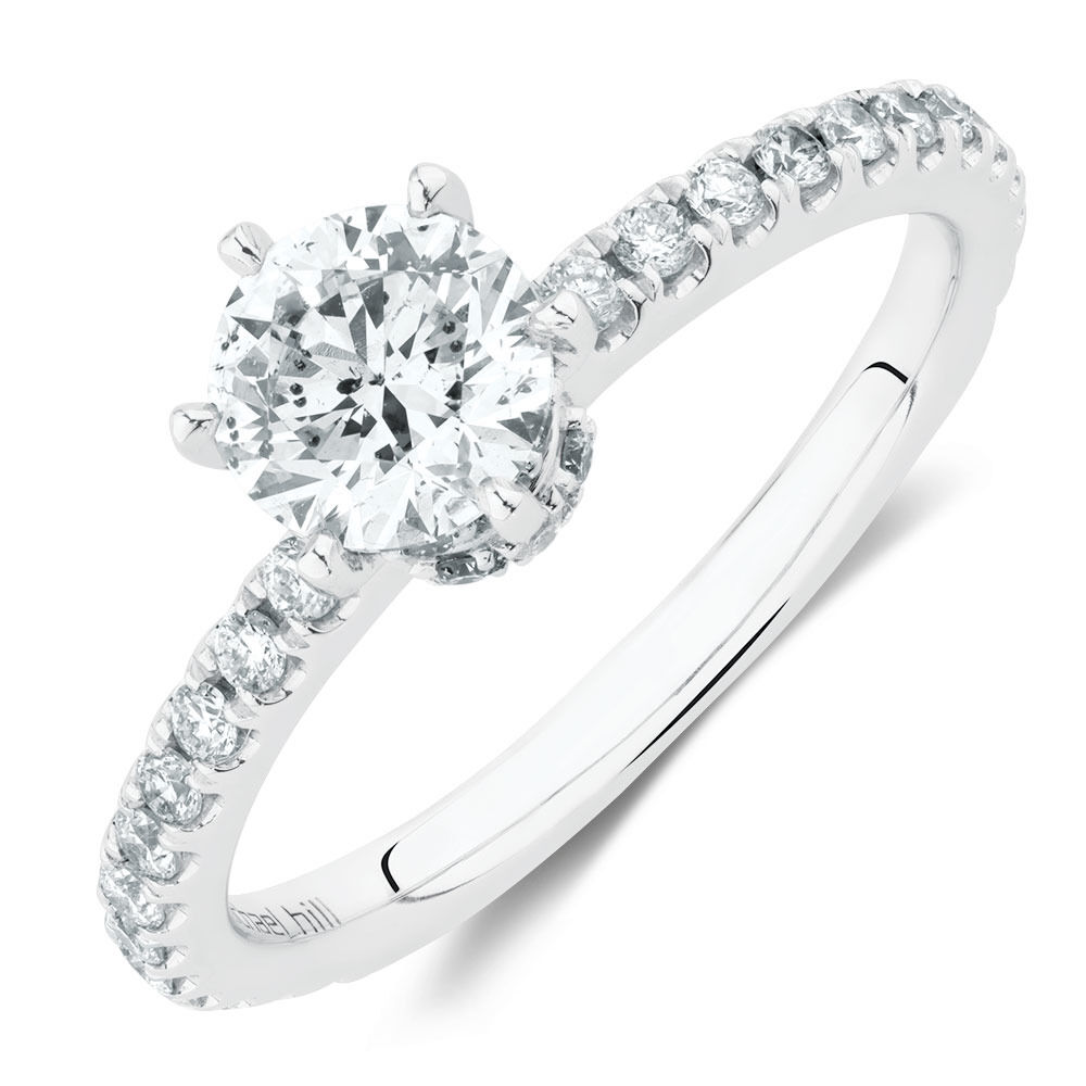 Sir Michael Hill Designer Engagement Ring With 1 Carat TW Of Diamonds In 14ct White & Rose Gold