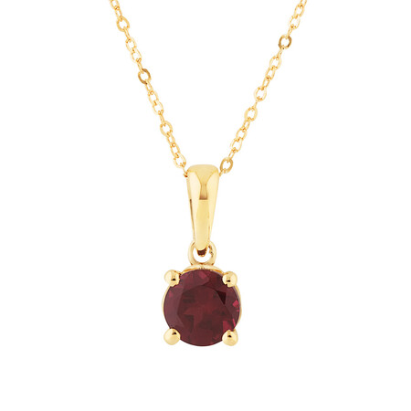 Pendant with Rhodolite Garnet in 10ct Yellow Gold Pendant with Rhodolite Garnet in 10ct Yellow Gold