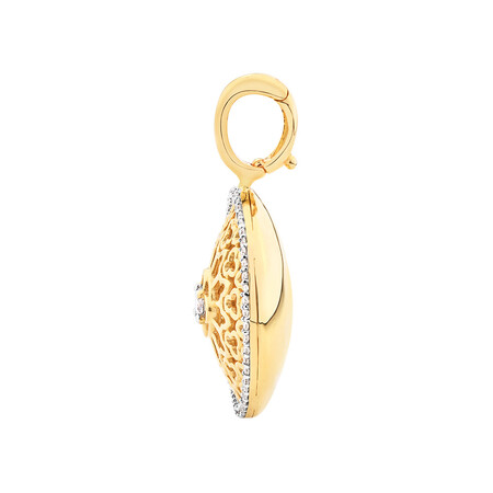 Round Enhancer Pendant with 0.34 Carat TW of Diamonds in 10kt Yellow Gold Round Enhancer Pendant with 0.34 Carat TW of Diamonds in 10kt Yellow Gold