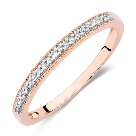 Wedding Band with Diamonds in 10kt Rose Gold Wedding Band with Diamonds in 10kt Rose Gold