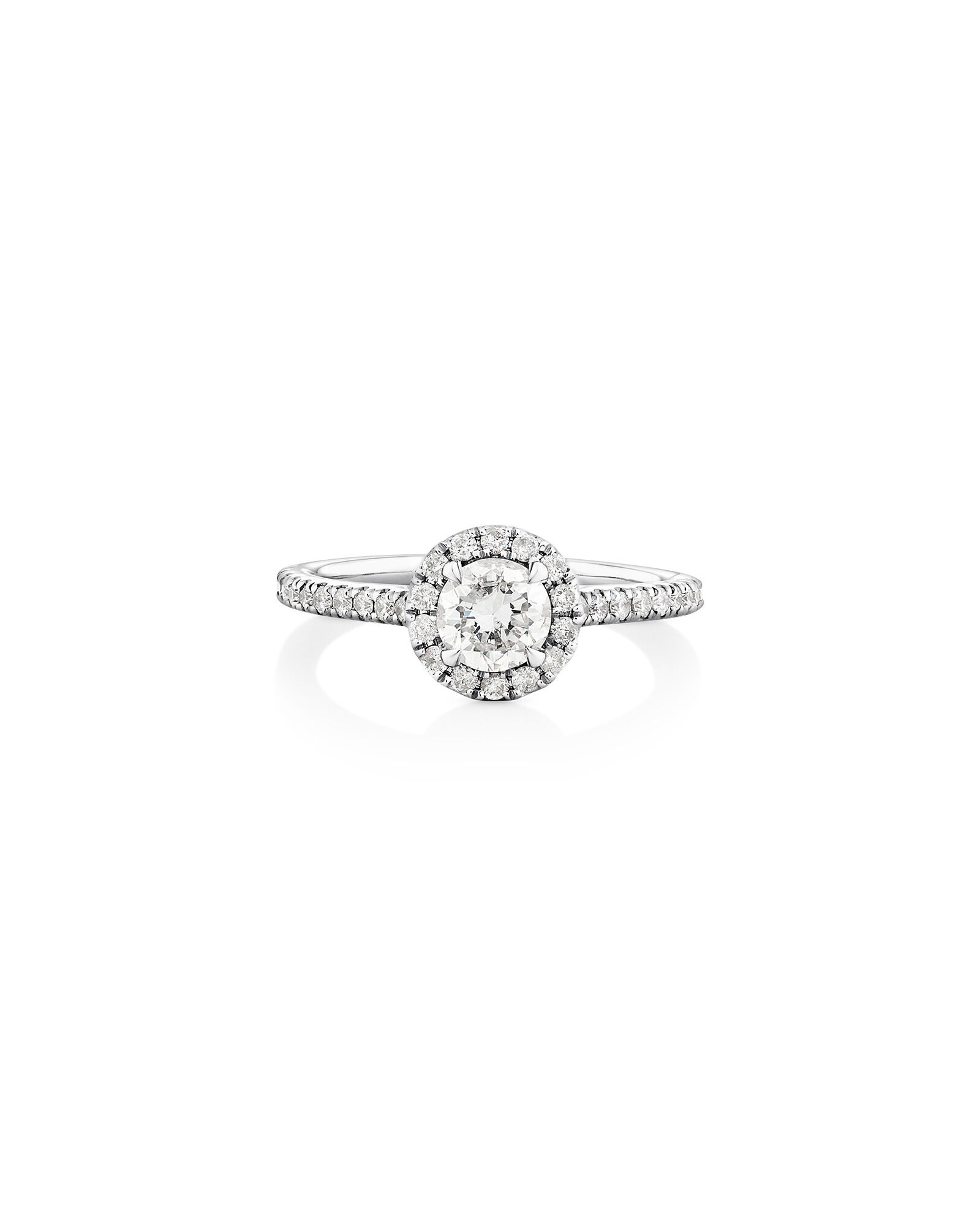 Engagement Ring with 0.92 Carat TW of Diamonds in 14ct White Gold