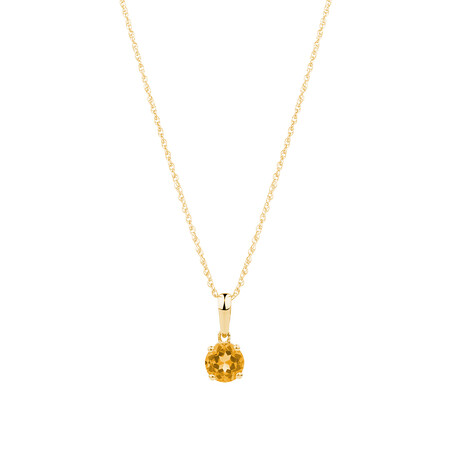 Pendant with Citrine in 10kt Yellow Gold