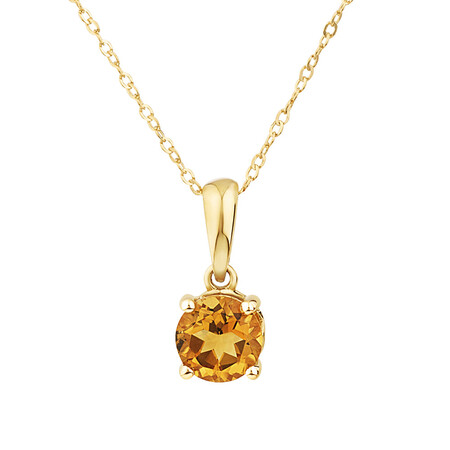 Pendant with Citrine in 10kt Yellow Gold Pendant with Citrine in 10kt Yellow Gold