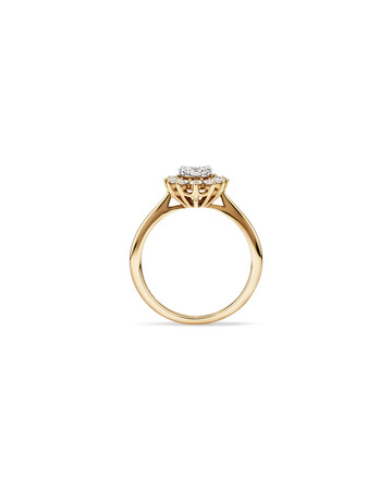Oval Cluster Engagement Ring with 0.62 Carat TW Diamond in 14ct Yellow Gold Oval Cluster Engagement Ring with 0.62 Carat TW Diamond in 14ct Yellow Gold