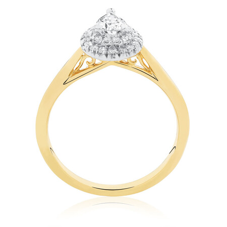Engagement Ring with 1/2 Carat TW of Diamonds in 14ct Yellow & White Gold Engagement Ring with 1/2 Carat TW of Diamonds in 14ct Yellow & White Gold