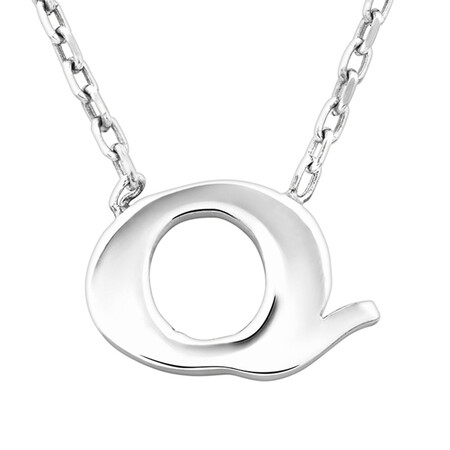 Q Initial Necklace in Sterling Silver Q Initial Necklace in Sterling Silver
